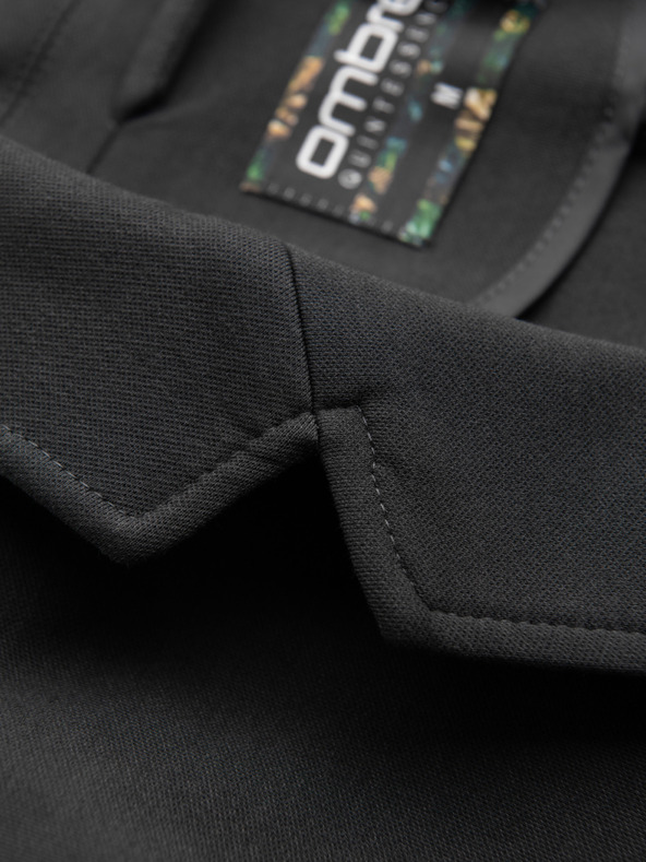 Ombre Clothing Moska pletena jakna ozke reze s fino strukturo - grafit V1 M165 Ombre Clothing