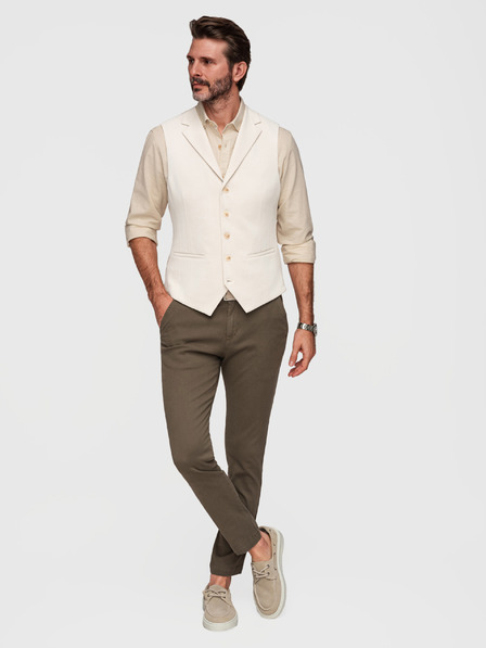 Ombre Clothing Elegantna moska vesta s lopati - bež V2 V66 Ombre Clothing