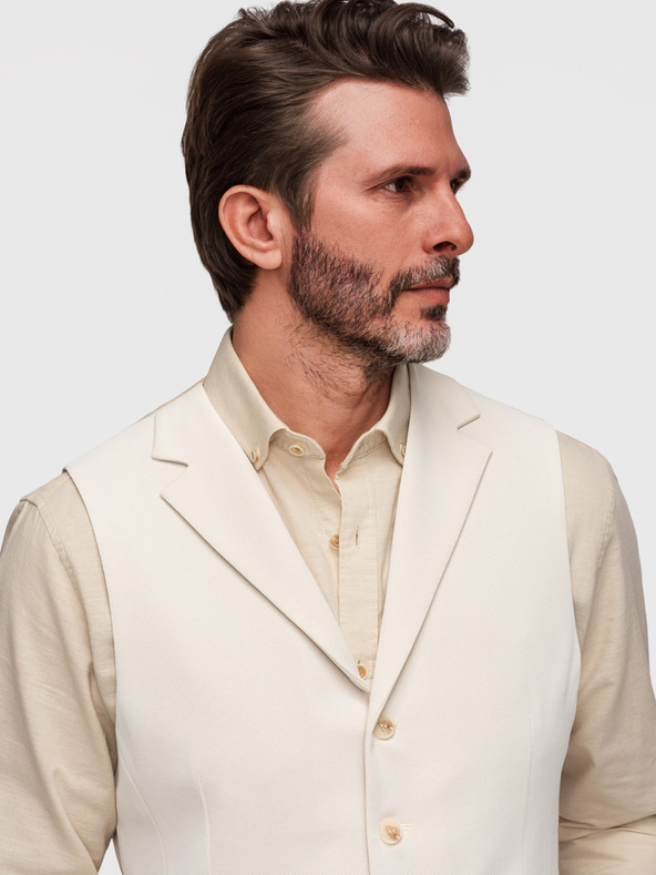 Ombre Clothing Elegantna moska vesta s lopati - bež V2 V66 Ombre Clothing