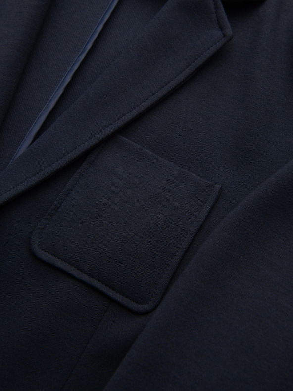 Ombre Clothing Moška pletena jakna slim fit reza s fino strukturo - temno modra V3 M165 Ombre Clothing