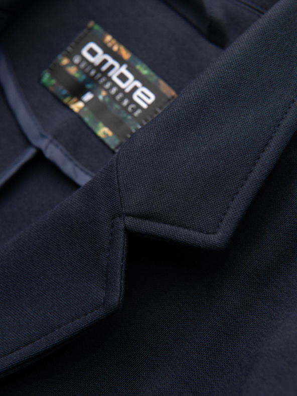 Ombre Clothing Moška pletena jakna slim fit reza s fino strukturo - temno modra V3 M165 Ombre Clothing