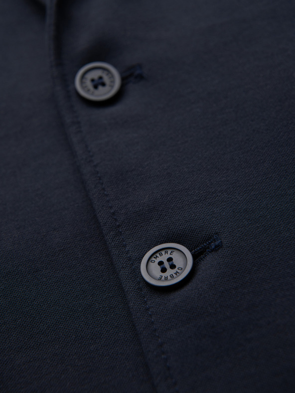 Ombre Clothing Moška pletena jakna slim fit reza s fino strukturo - temno modra V3 M165 Ombre Clothing