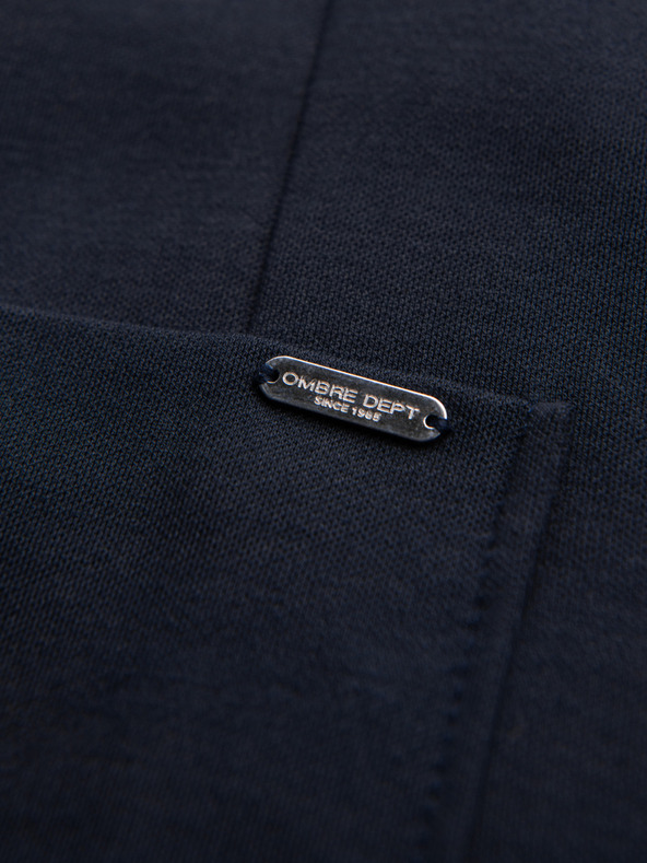 Ombre Clothing Moška pletena jakna slim fit reza s fino strukturo - temno modra V3 M165 Ombre Clothing