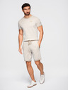 Ombre Clothing Moške pletene kratke hlače s prilagodljivim pasom - bež V1 OM-SRCS-0202 Ombre Clothing