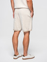 Ombre Clothing Moške pletene kratke hlače s prilagodljivim pasom - bež V1 OM-SRCS-0202 Ombre Clothing