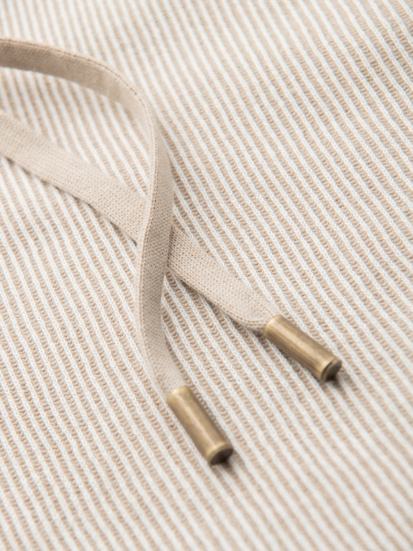 Ombre Clothing Moške pletene kratke hlače s prilagodljivim pasom - bež V1 OM-SRCS-0202 Ombre Clothing