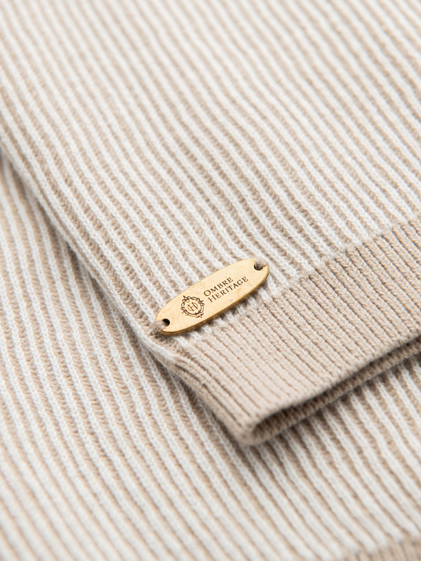 Ombre Clothing Moške pletene kratke hlače s prilagodljivim pasom - bež V1 OM-SRCS-0202 Ombre Clothing