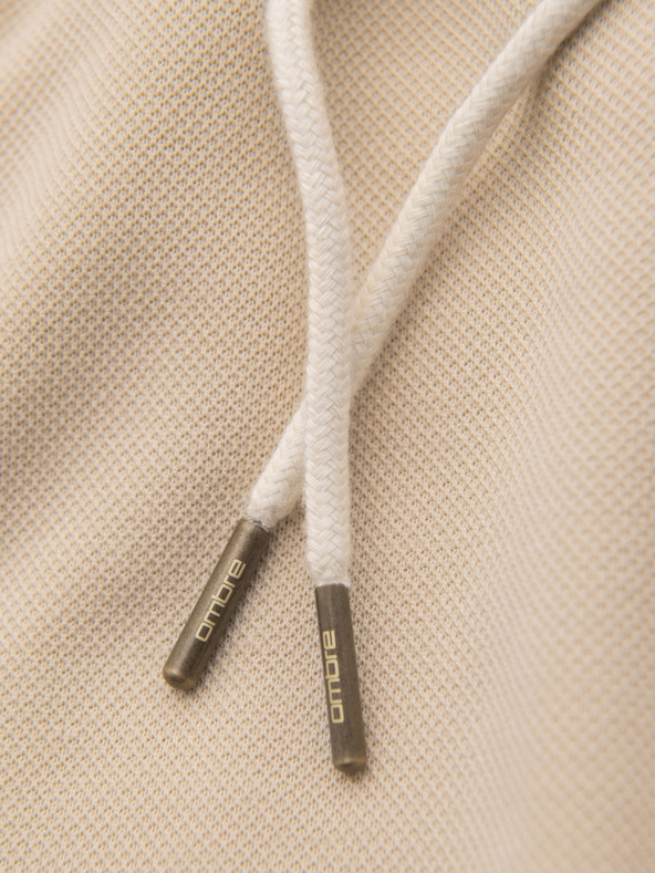 Ombre Clothing Moške strukturirane kratke hlače REGULAR FIT - bež V1 OM-SRSK-0124 Ombre Clothing