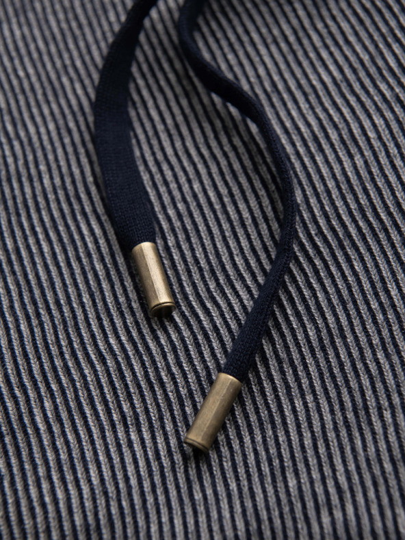 Ombre Clothing Moške pletene kratke hlače s prilagodljivim pasom - temno modre V3 OM-SRCS-0202 Ombre Clothing