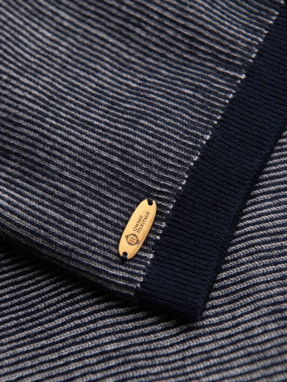 Ombre Clothing Moške pletene kratke hlače s prilagodljivim pasom - temno modre V3 OM-SRCS-0202 Ombre Clothing