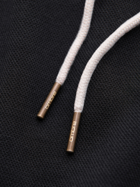 Ombre Clothing Moške strukturirane kratke hlače REGULAR FIT - črne V2 OM-SRSK-0124 Ombre Clothing