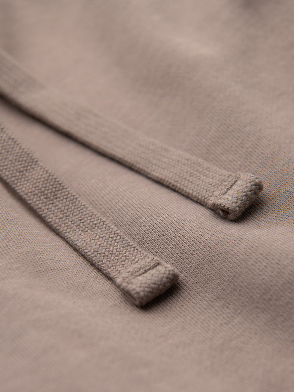 Ombre Clothing Moške kratke hlače REGULAR FIT iz francuske frotir pletenine - temno bež V2 OM-SRSK-0196 Ombre Clothing