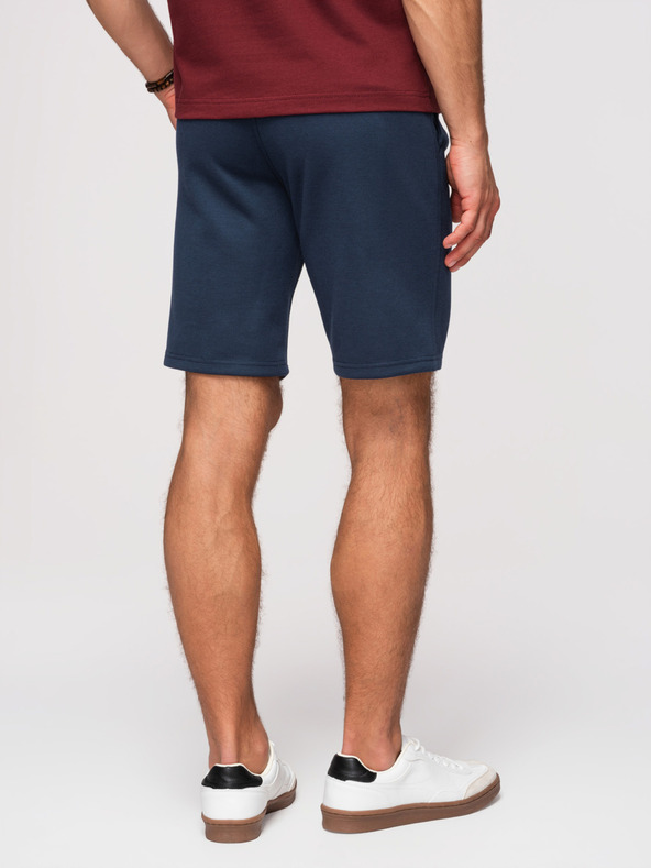 Ombre Clothing Moške strukturirane kratke hlače REGULAR FIT - temno modre V3 OM-SRSK-0124 Ombre Clothing