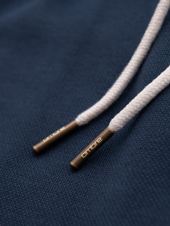 Ombre Clothing Moške strukturirane kratke hlače REGULAR FIT - temno modre V3 OM-SRSK-0124 Ombre Clothing