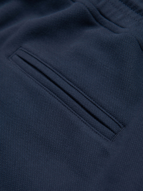 Ombre Clothing Moške strukturirane kratke hlače REGULAR FIT - temno modre V3 OM-SRSK-0124 Ombre Clothing