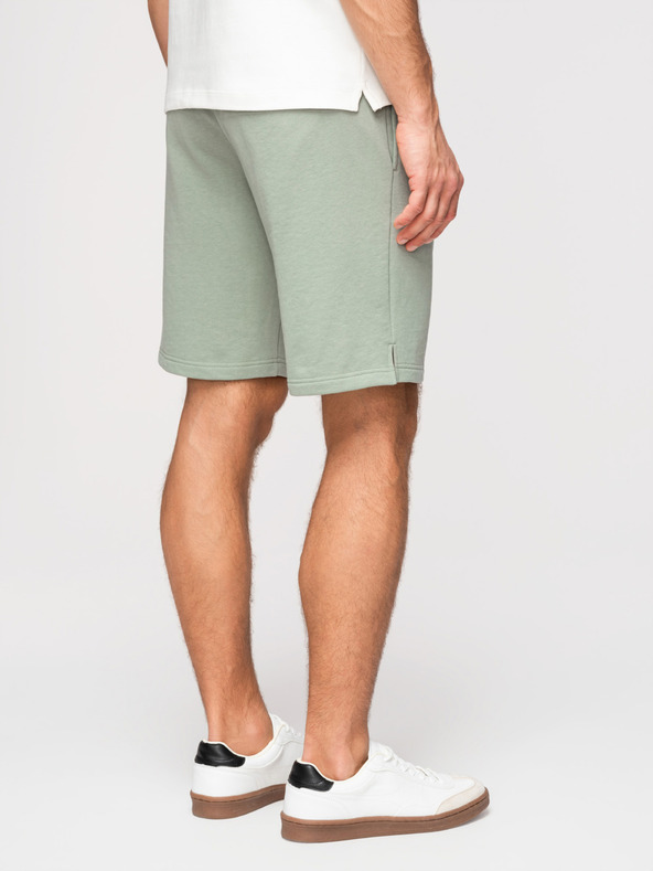 Ombre Clothing Moške kratke hlače REGULAR FIT iz francoske frotir pletenine - pastelno zelene V3 OM-SRSK-0196 Ombre Clothing