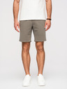 Ombre Clothing Moške strukturirane kratke hlače REGULAR FIT - khaki V4 OM-SRSK-0124 Ombre Clothing
