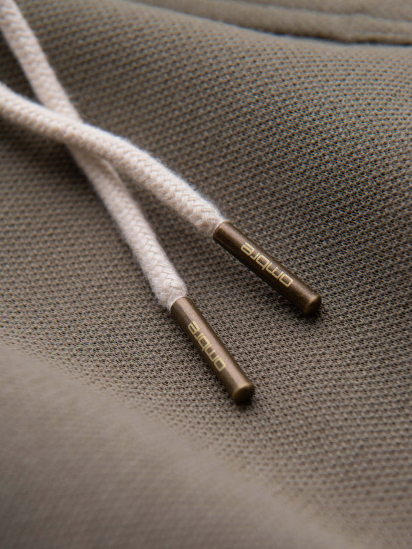 Ombre Clothing Moške strukturirane kratke hlače REGULAR FIT - khaki V4 OM-SRSK-0124 Ombre Clothing