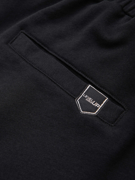 Ombre Clothing Moške kratke hlače REGULAR FIT iz francoske frotir pletenine - črne V4 OM-SRSK-0196 Ombre Clothing