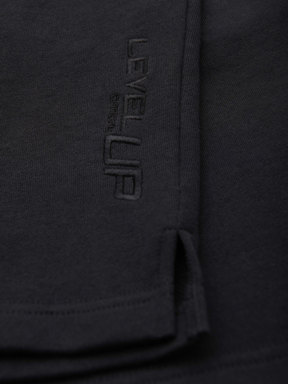 Ombre Clothing Moške kratke hlače REGULAR FIT iz francoske frotir pletenine - črne V4 OM-SRSK-0196 Ombre Clothing