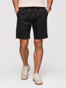 Ombre Clothing Moške kratke hlače REGULAR FIT iz gladke pletenine - črne V1 OM-SRBC-0153 Ombre Clothing