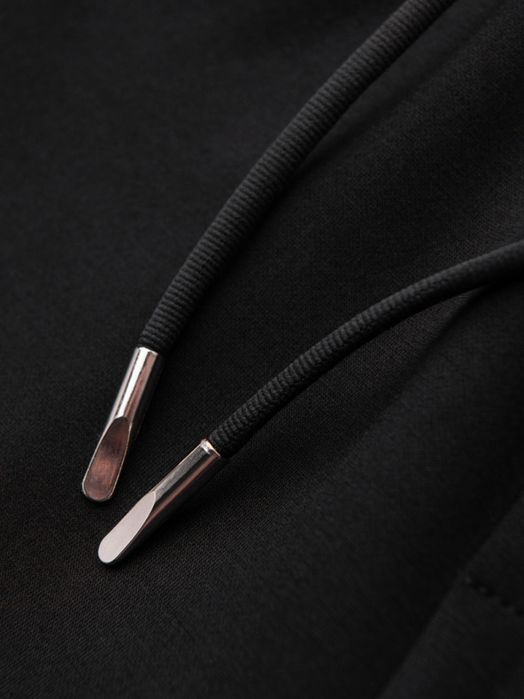 Ombre Clothing Moške kratke hlače REGULAR FIT iz gladke pletenine - črne V1 OM-SRBC-0153 Ombre Clothing