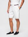 Ombre Clothing Moške vizozne strukturirane kratke hlače REGULAR - bele V1 OM-SRCS-0203 Ombre Clothing