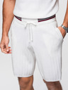 Ombre Clothing Moške vizozne strukturirane kratke hlače REGULAR - bele V1 OM-SRCS-0203 Ombre Clothing