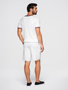 Ombre Clothing Moške vizozne strukturirane kratke hlače REGULAR - bele V1 OM-SRCS-0203 Ombre Clothing