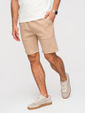 Ombre Clothing Moške kratke hlače REGULAR FIT iz gladke pletenine - bež V3 OM-SRBC-0153 Ombre Clothing
