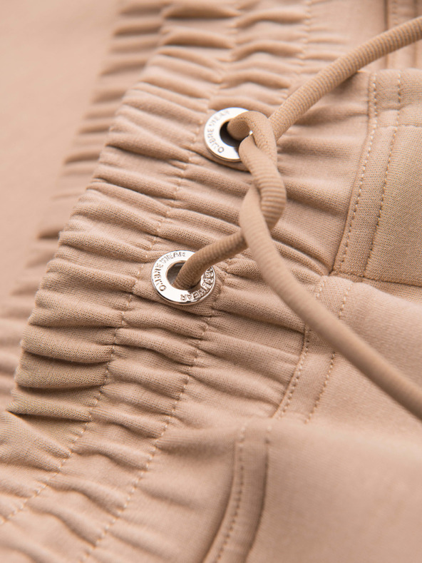 Ombre Clothing Moške kratke hlače REGULAR FIT iz gladke pletenine - bež V3 OM-SRBC-0153 Ombre Clothing