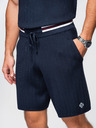 Ombre Clothing Moške strukturirane vizozne kratke hlače REGULAR - temno modre V2 OM-SRCS-0203 Ombre Clothing