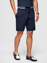 Ombre Clothing Moške strukturirane vizozne kratke hlače REGULAR - temno modre V2 OM-SRCS-0203 Ombre Clothing
