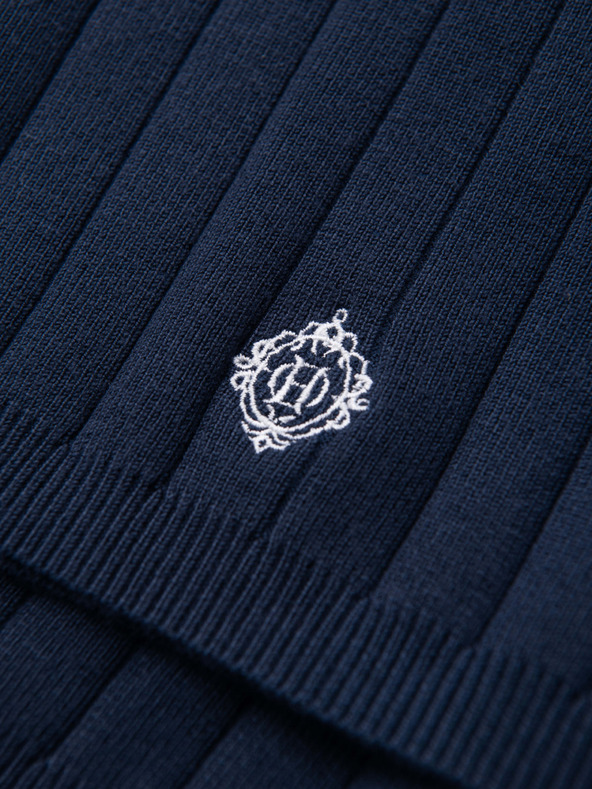 Ombre Clothing Moške strukturirane vizozne kratke hlače REGULAR - temno modre V2 OM-SRCS-0203 Ombre Clothing