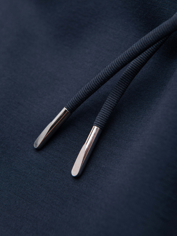 Ombre Clothing Moške kratke hlače iz gladke pletenine REGULAR FIT - temno modre V4 OM-SRBC-0153 Ombre Clothing