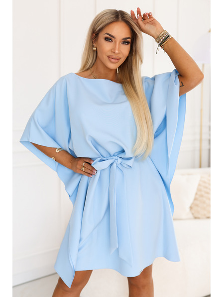 numoco SOFIA Obleke vrste metulja z vezavom v pasu - svetlo modra