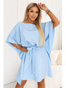 numoco SOFIA Obleke vrste metulja z vezavom v pasu - svetlo modra
