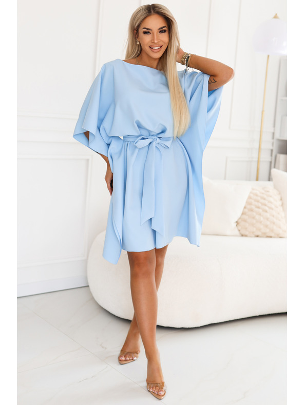 numoco SOFIA Obleke vrste metulja z vezavom v pasu - svetlo modra