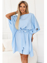 numoco SOFIA Obleke vrste metulja z vezavom v pasu - svetlo modra