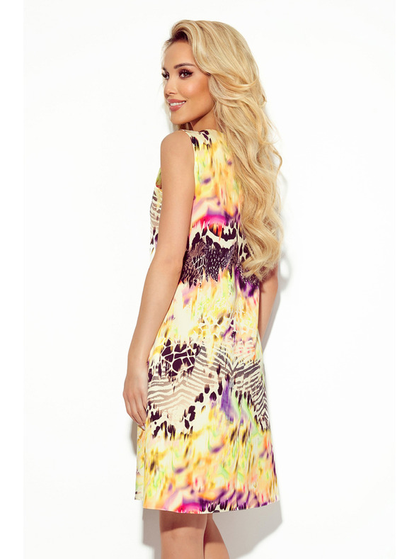 numoco Laskava obleka z rumenim leopardjim potiskom Numoco VICTORIA