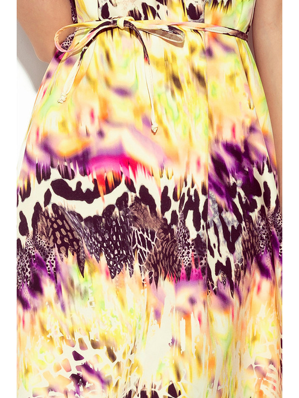 numoco Laskava obleka z rumenim leopardjim potiskom Numoco VICTORIA