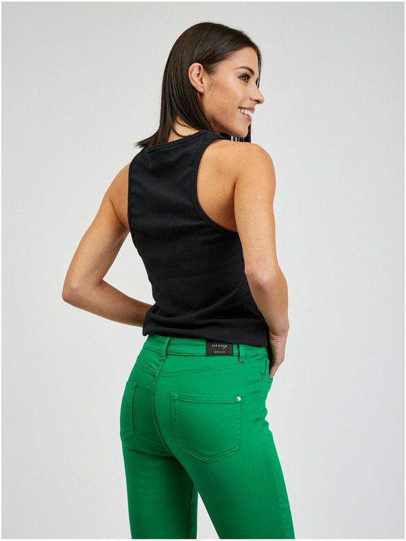 Orsay Zelene ženske hlače ozkega kroja ORSAY