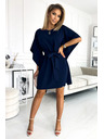 numoco SOFIA Metuljaste obleke z zadrgo v pasu - temno modra