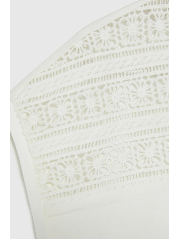 Moodo Bluza iz bombaža s čipko bela Moodo