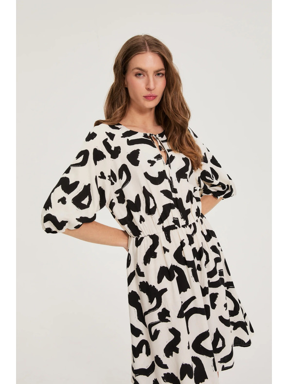 Moodo Viskozne obleke s potiskom bež Moodo