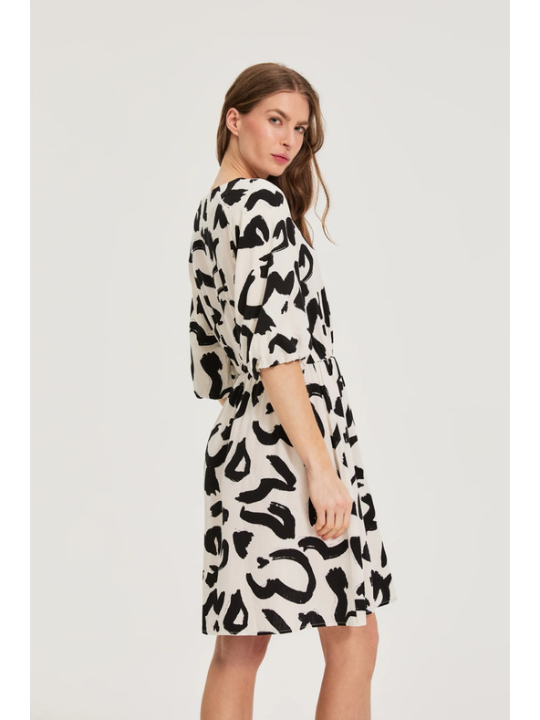 Moodo Viskozne obleke s potiskom bež Moodo