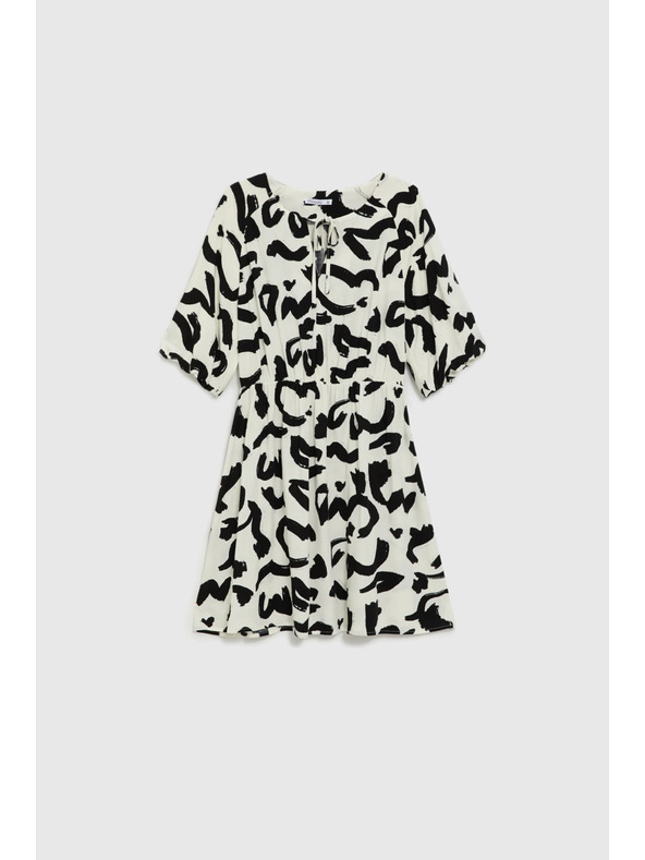 Moodo Viskozne obleke s potiskom bež Moodo
