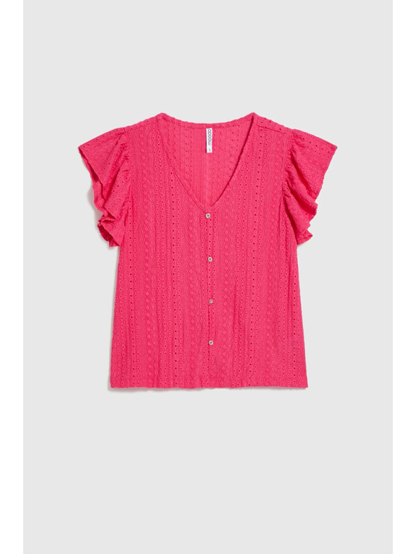 Moodo Bluza z izrezom v obliki V fuksijev Moodo