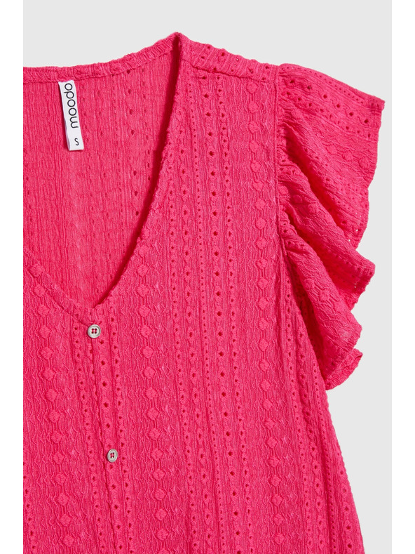 Moodo Bluza z izrezom v obliki V fuksijev Moodo