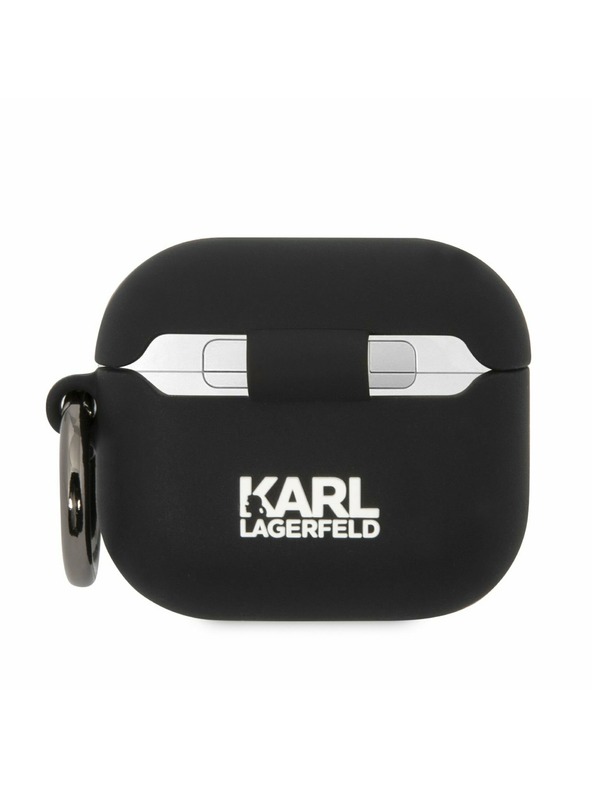 Karl Lagerfeld 3D logotip NFT Karl Head Silikonsko ohišje za Airpods 3 črno Karl Lagerfeld